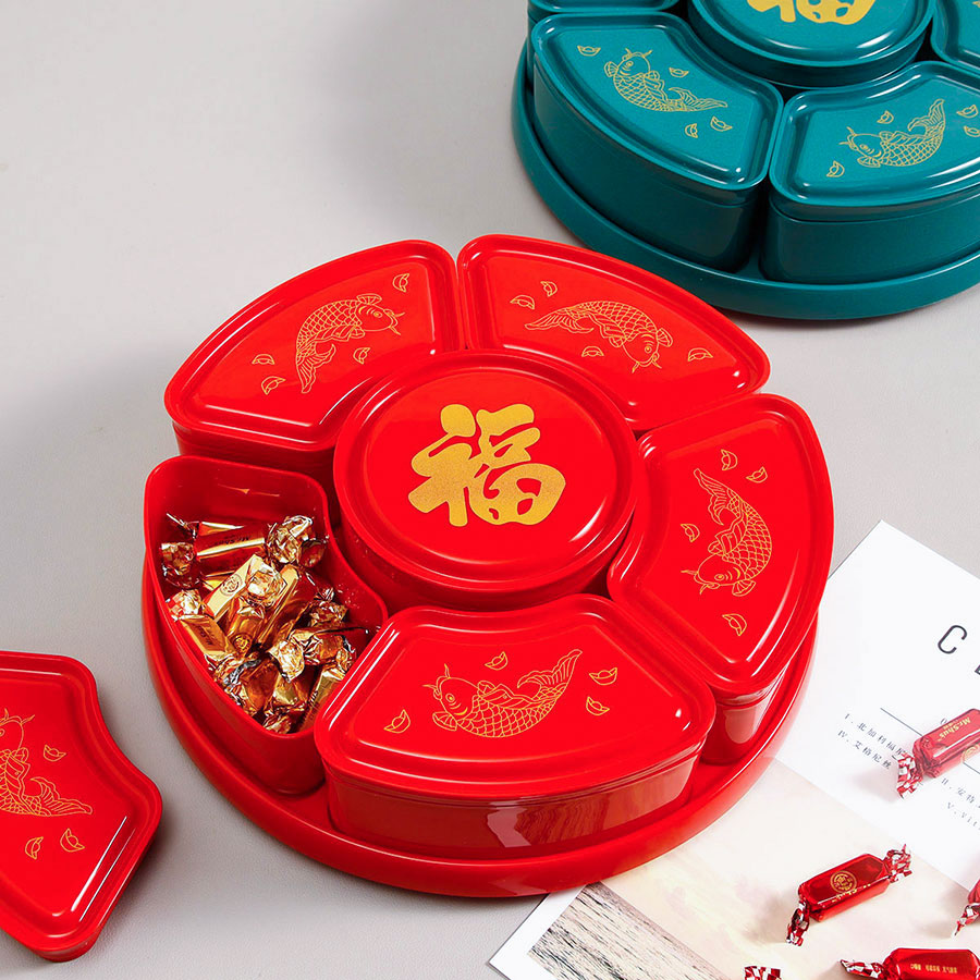 福魚(yú)旋轉(zhuǎn)糖果盒（紅/綠）