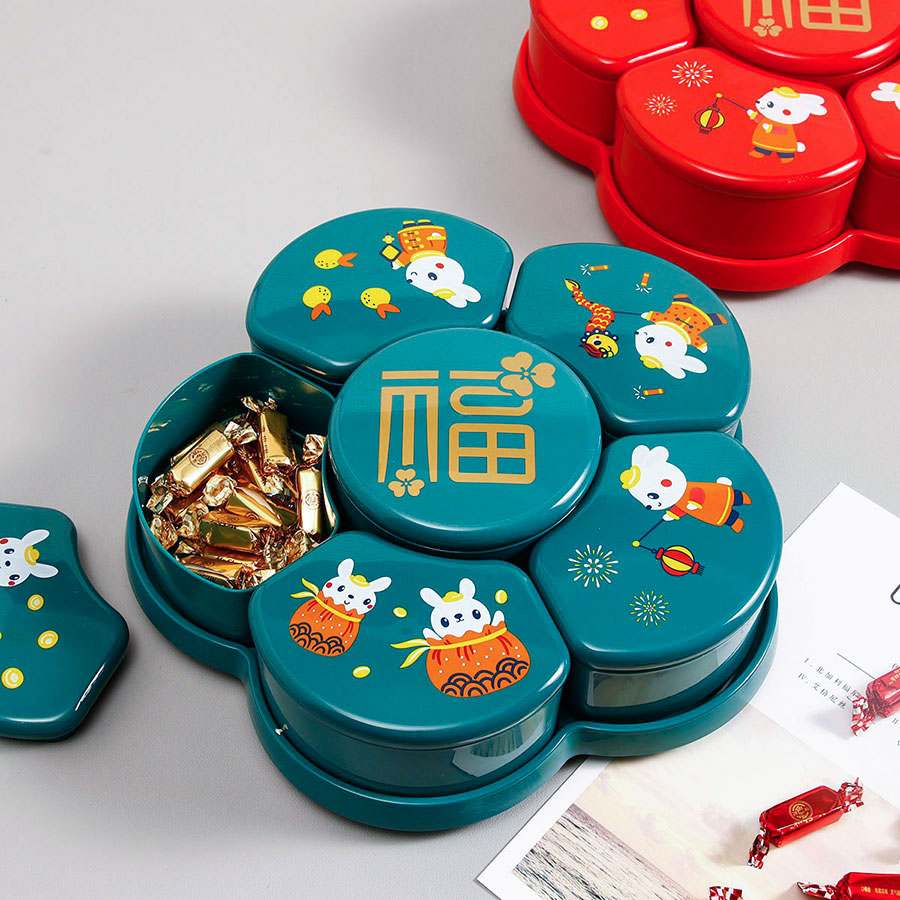 梅花旋轉(zhuǎn)糖果盒  (紅/