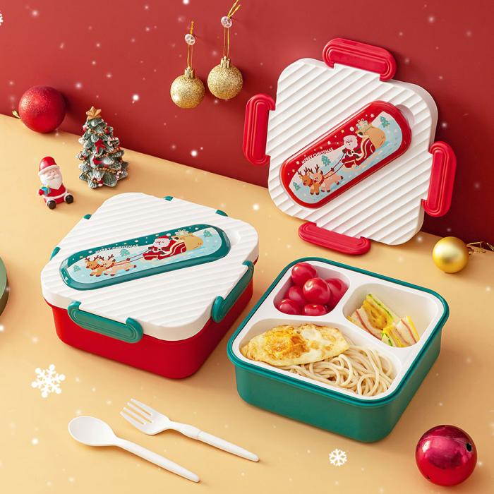 圣誕方形分格飯盒